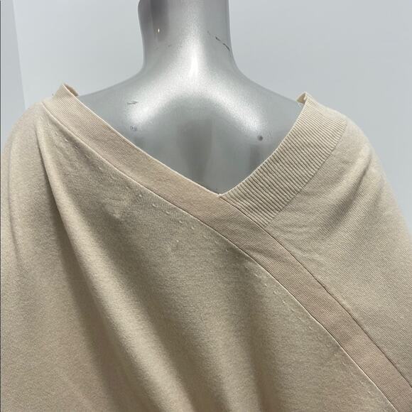 Brochu Walker Name Brand Cut Off Beige Wool Cashmere Knit Asymmetrical Sweater S - Picture 7 of 12